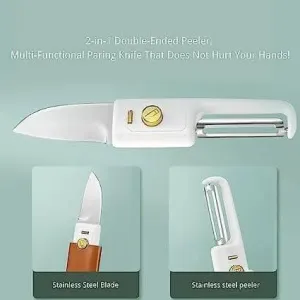 2-in-1 Stainless Steel Peeler & Slicer for vegetables and fruit with Comfort Grip