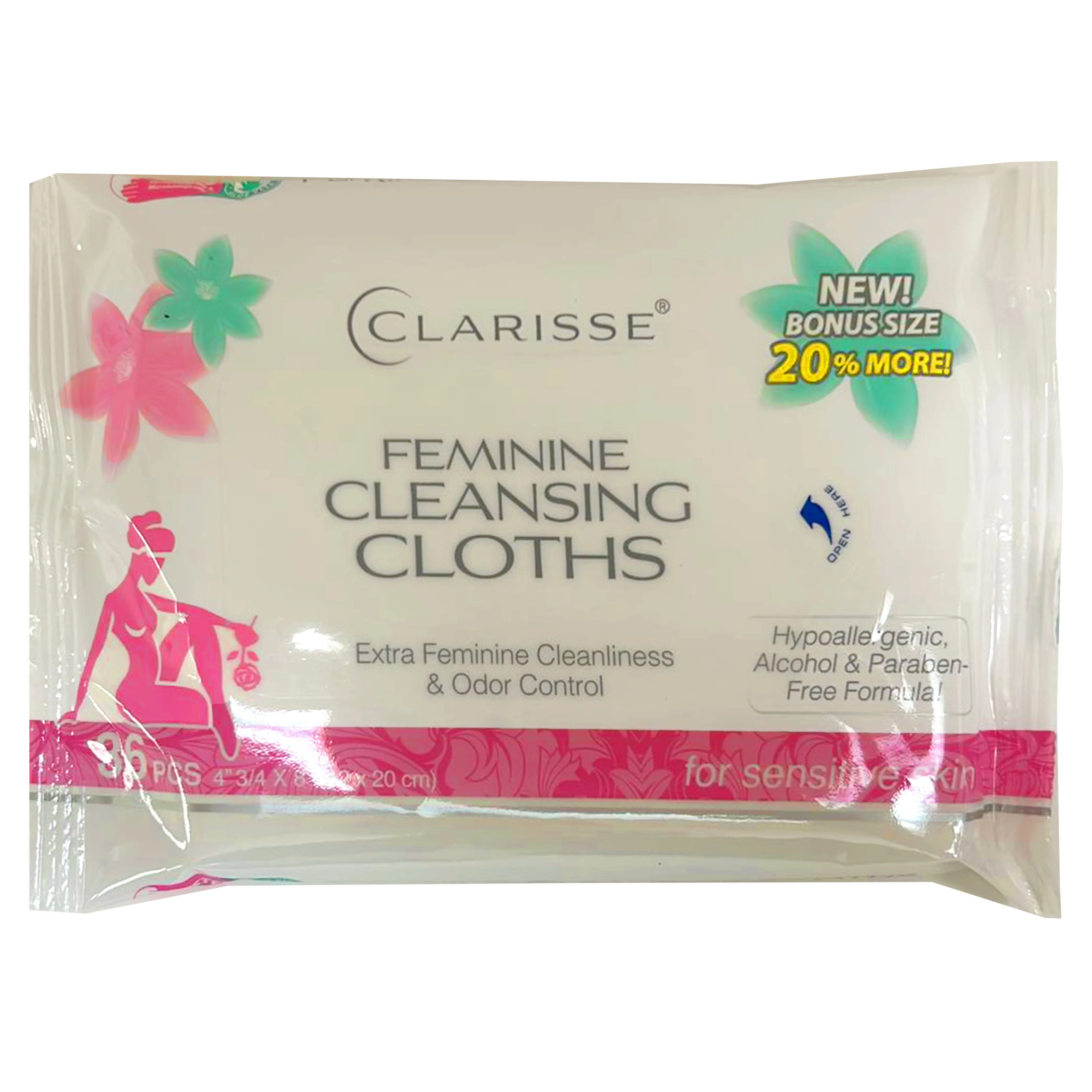 4 Pk Women's Wet Wipes Feminine Cleansing Cloths Moist Towelette Sensitive Skin