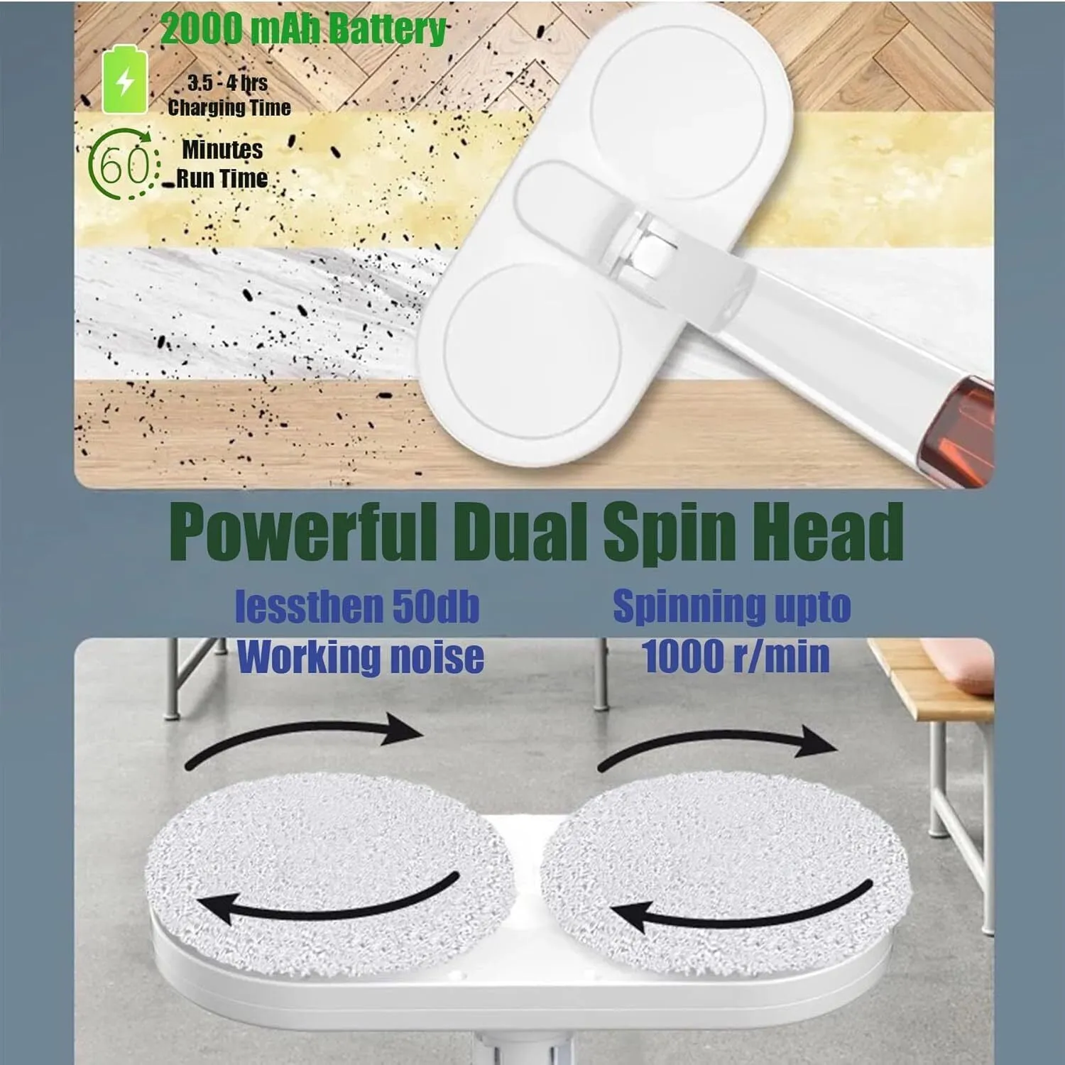 5-In-1 Cordless Electric Mop | Floor Cleaner | Polisher & Scrubber | Multi-Surface Cleaning