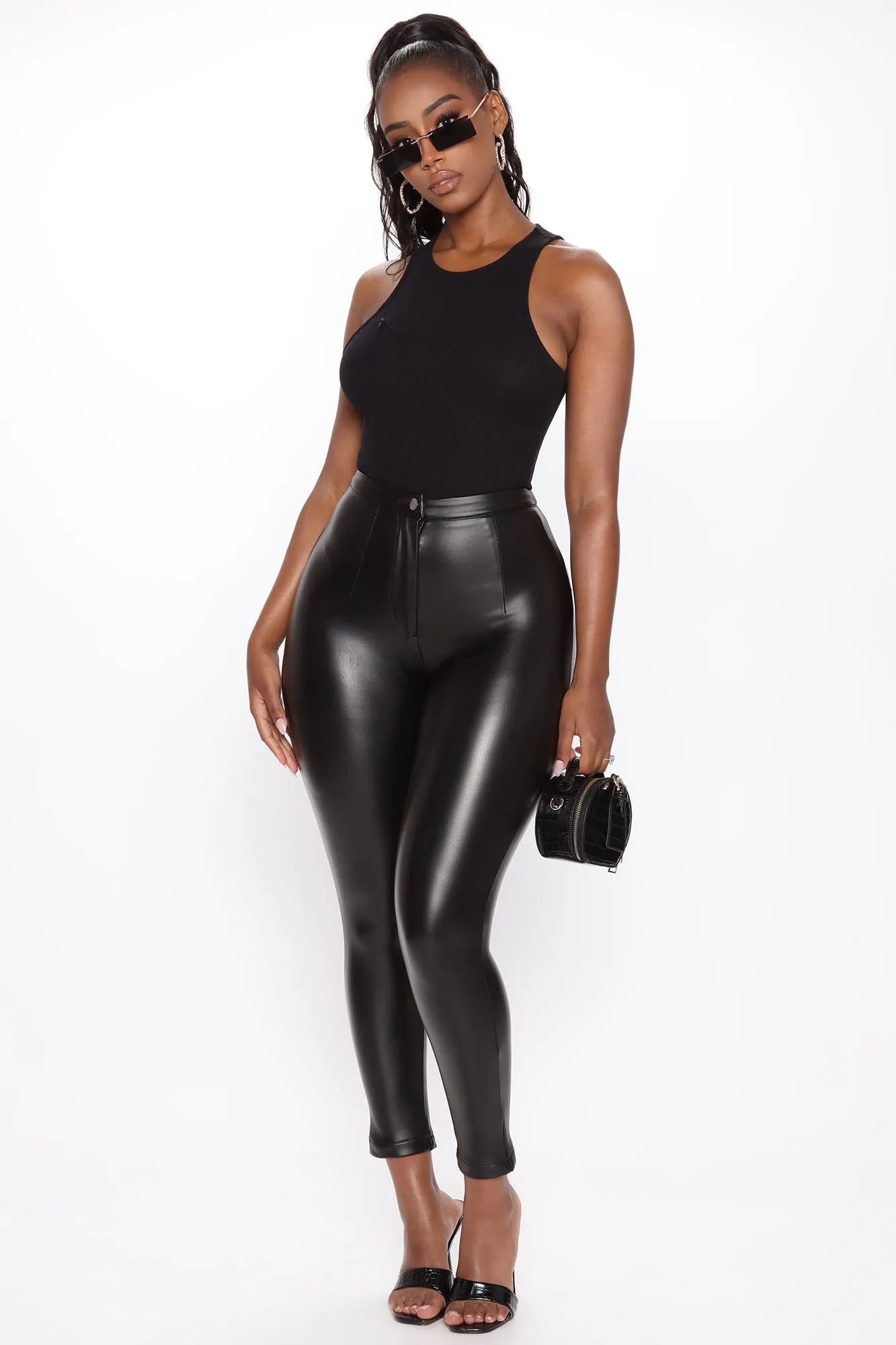 A Nice Little Peek High Neck Bodysuit - Black