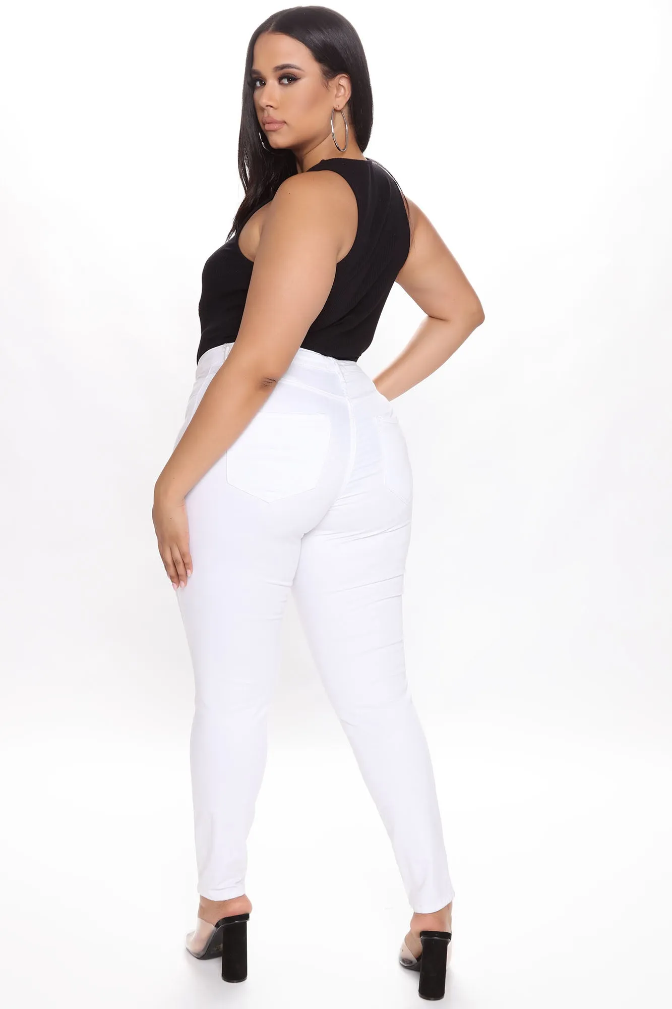 A Nice Little Peek High Neck Bodysuit - Black