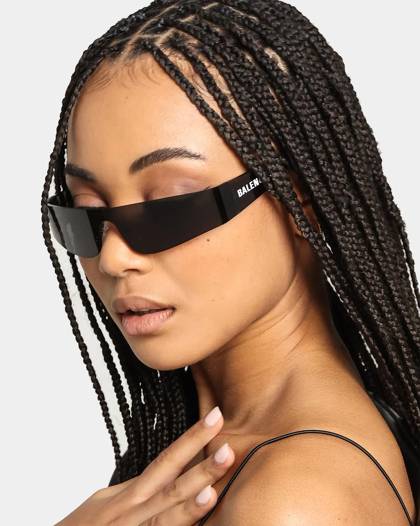 Balenciaga Mono Rectangle Sunglasses Grey