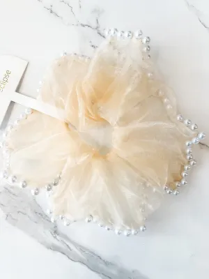 Giant Pearl Organza Scrunchie