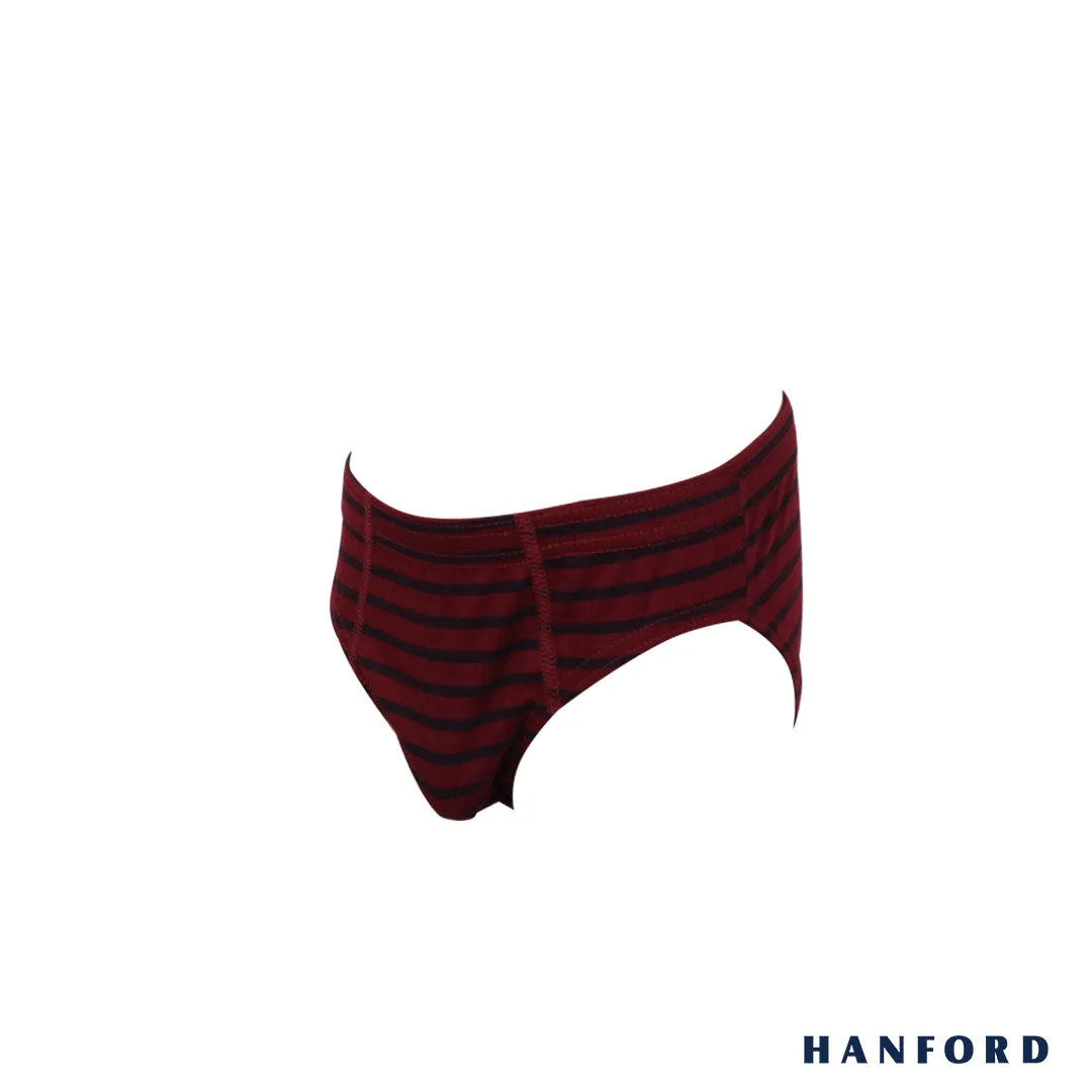 Hanford Kids/Teens Regular Cotton Briefs Inside Garter Arken - 2 Plain Color/1 Stripe (3in1 Pack)