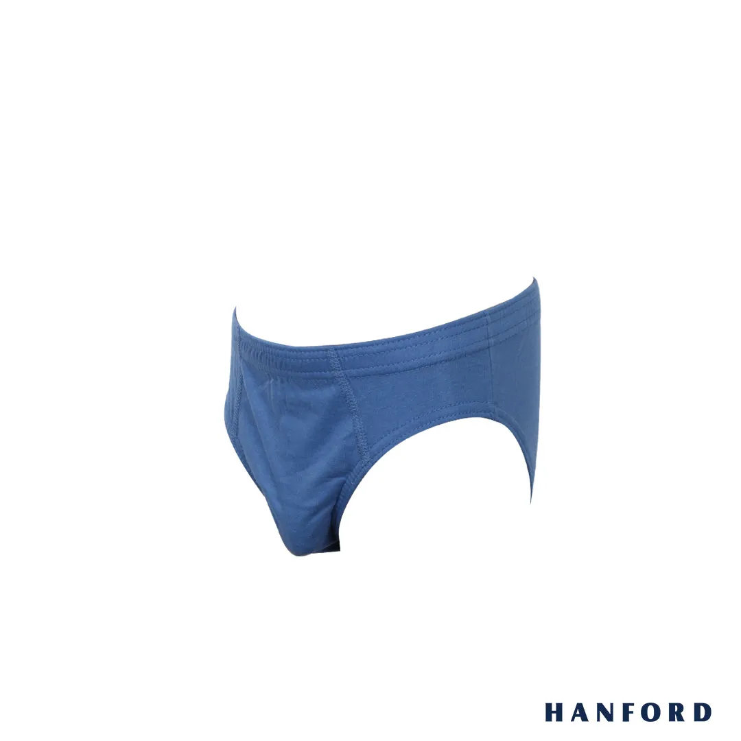 Hanford Kids/Teens Regular Cotton Briefs Inside Garter Arken - 2 Plain Color/1 Stripe (3in1 Pack)