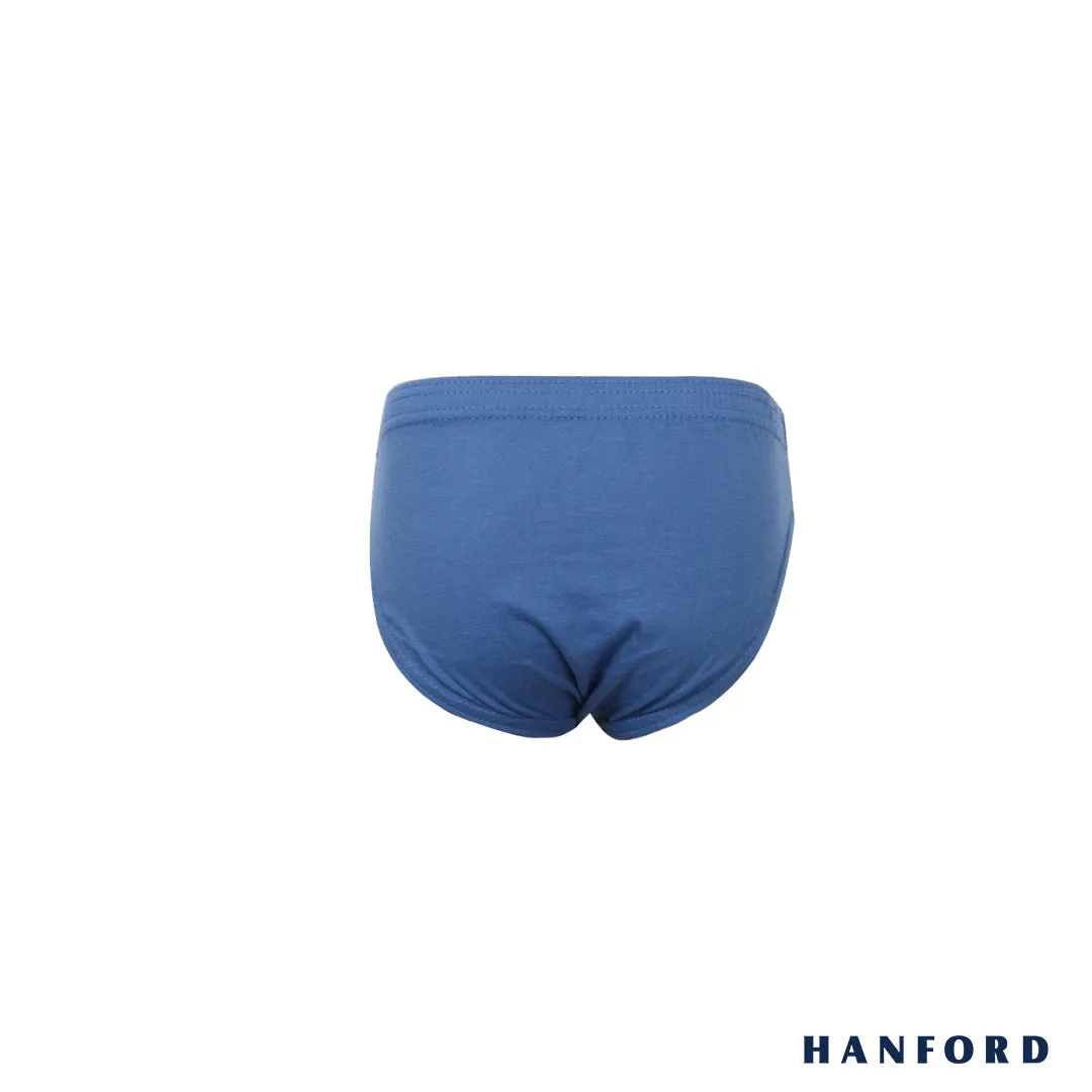 Hanford Kids/Teens Regular Cotton Briefs Inside Garter Arken - 2 Plain Color/1 Stripe (3in1 Pack)
