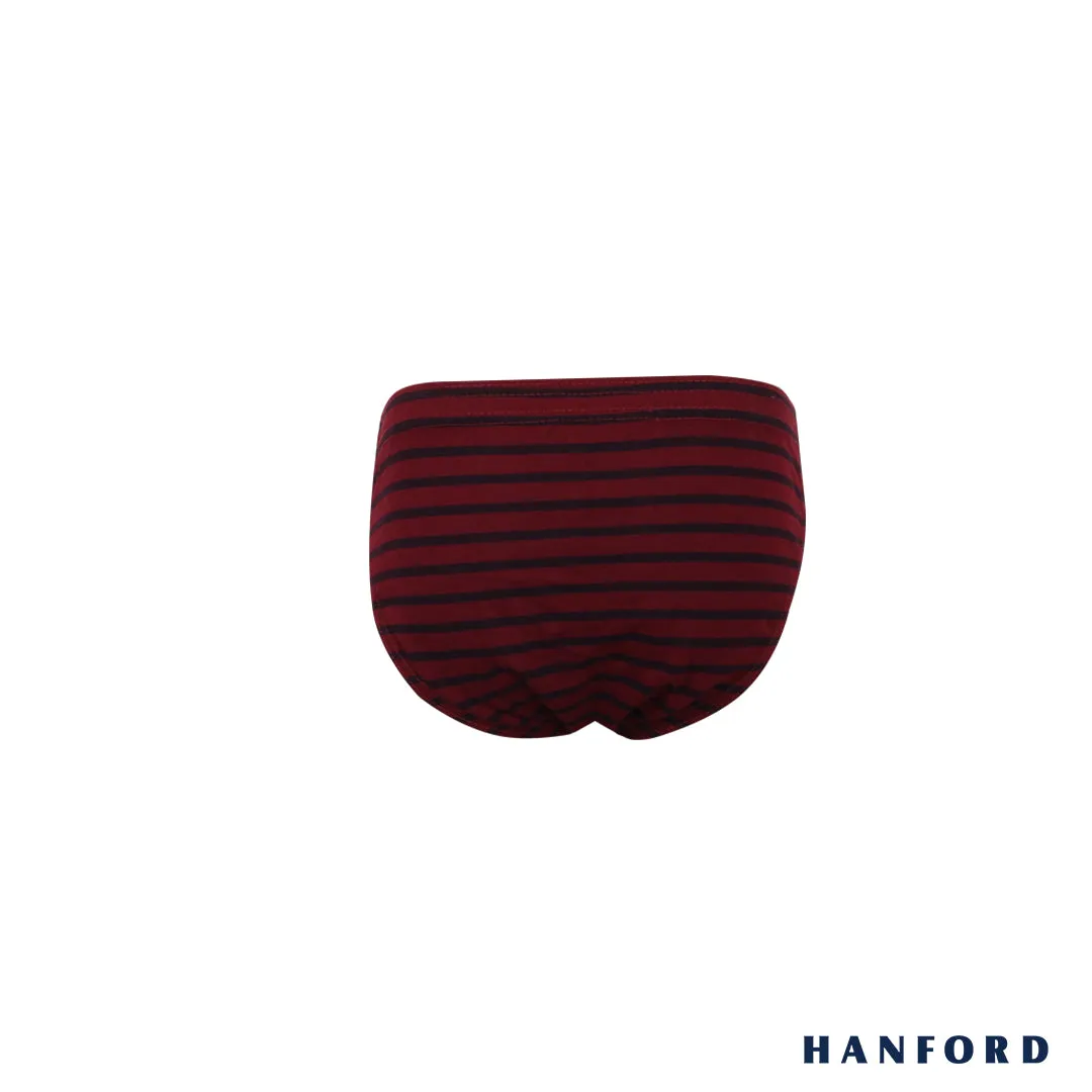 Hanford Kids/Teens Regular Cotton Briefs Inside Garter Arken - 2 Plain Color/1 Stripe (3in1 Pack)