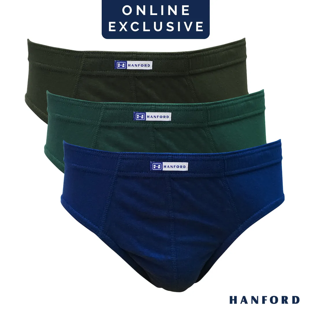 Hanford Men Regular Cotton Briefs Inside Garter Jess/Joff - Assorted (3in1 Pack)