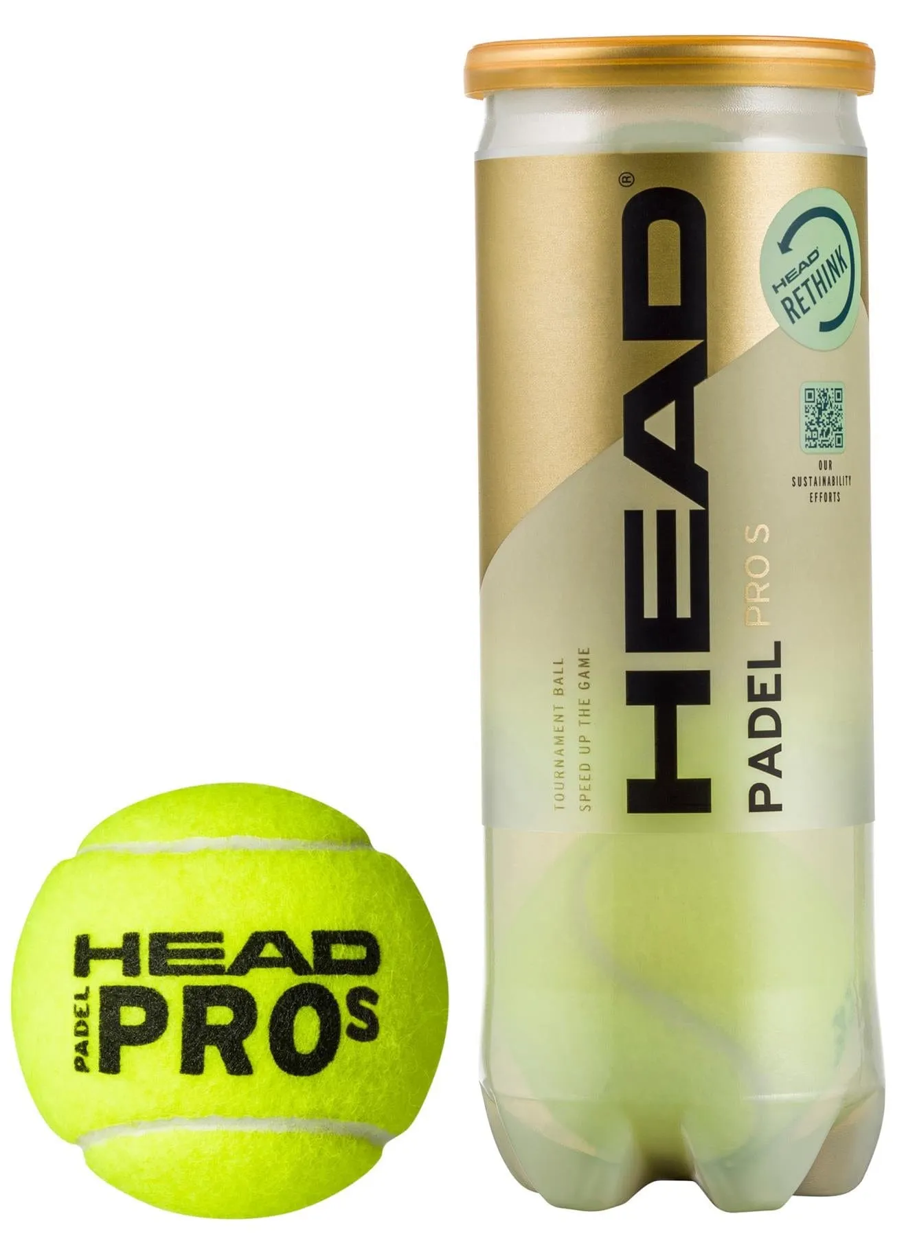 HEAD Padel Pro S Padel Balls - 3 Ball Tube