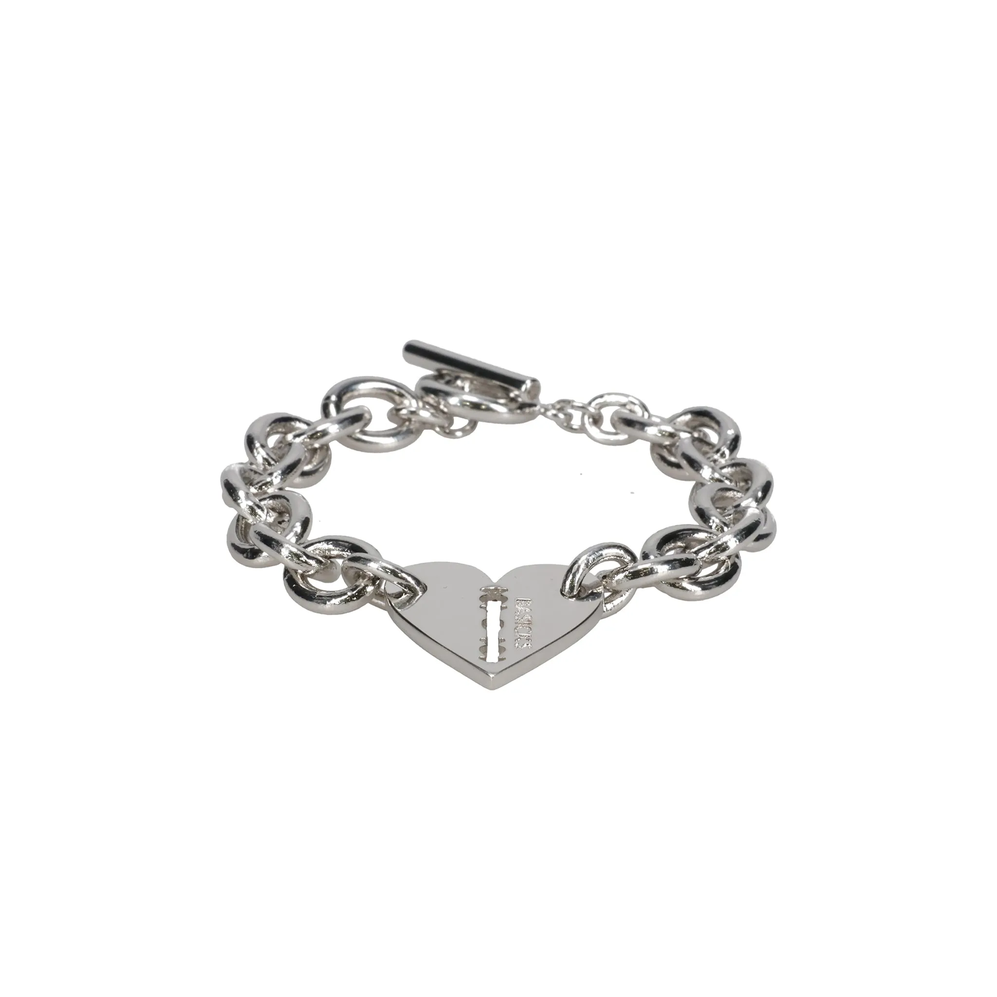 HEART RAZOR BRACELET(MEDIUM LINK) / SILVER
