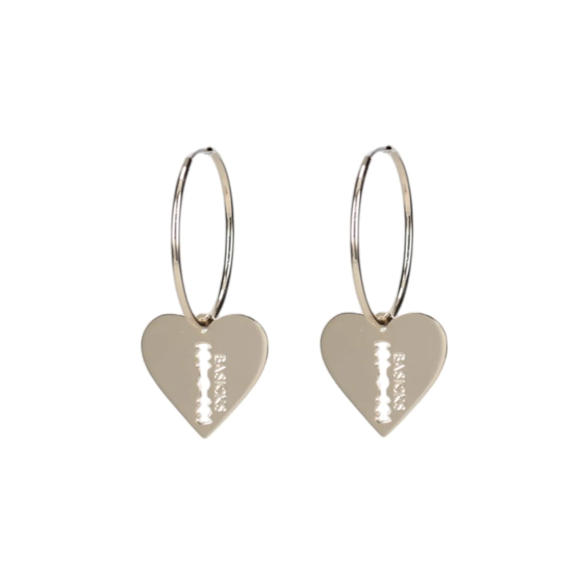 HEART RAZOR EARRINGS / GOLD