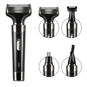 VYSN 4 In 1 Rechargeable Razor Hair Beard Eyebrow Ear Nose Hairs Sideburn Trimmer Clipper Painless Electric Shaver Remover For Men Women