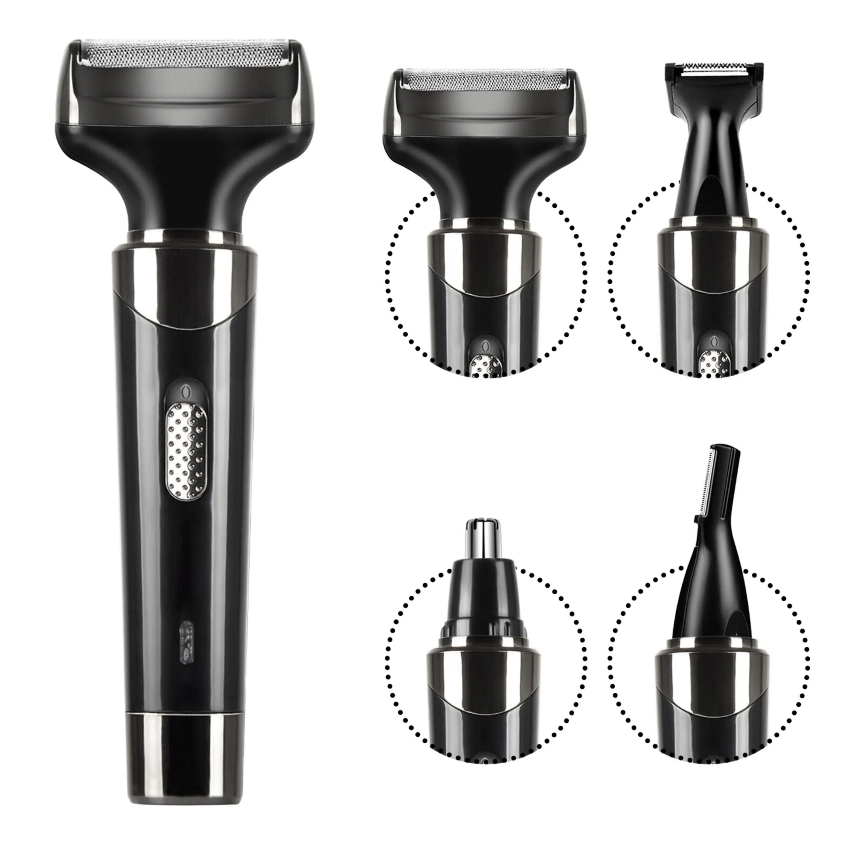 VYSN 4 In 1 Rechargeable Razor Hair Beard Eyebrow Ear Nose Hairs Sideburn Trimmer Clipper Painless Electric Shaver Remover For Men Women